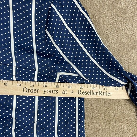 L' Academie The Classic Button Up Shirt Womens Size Small Navy/White Stripe‎ Top - Picture 8 of 12